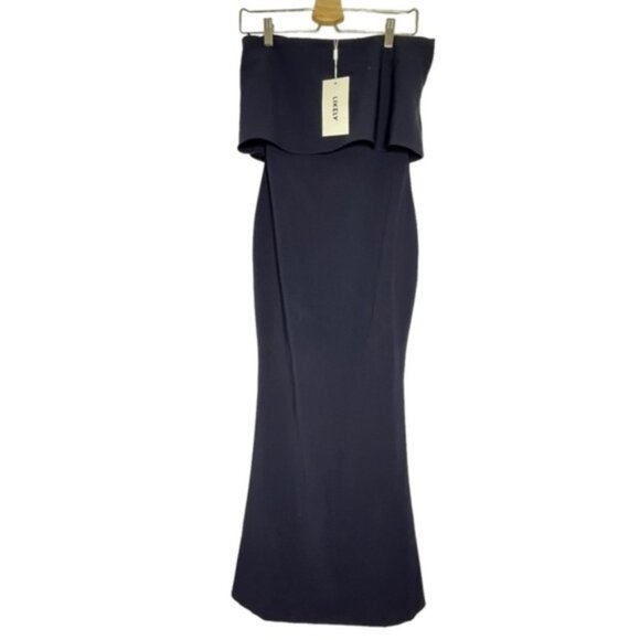 NWT Likely Driggs Strapless Gown Navy Blue Maxi Dress Women Size 4‎ - Picture 3 of 9